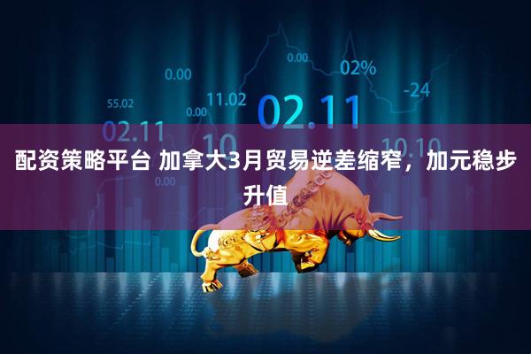 配资策略平台 加拿大3月贸易逆差缩窄，加元稳步升值